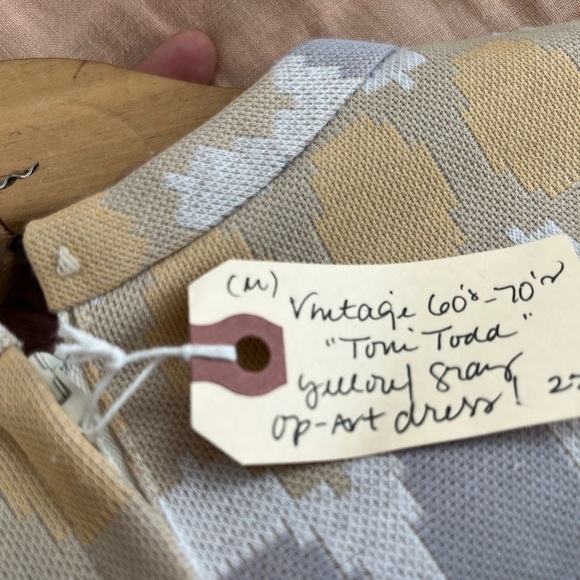 60’s-70’s Vintage Toni Todd / Op Art Long Belted Sleeve Midi Dress - Picture 6 of 6